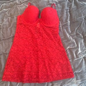 NWT VS red lace baby doll ,  size large